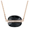 Morganne Bello Collier-COLLIER AURORE ONYX ET DIAMANTS OR ROSE