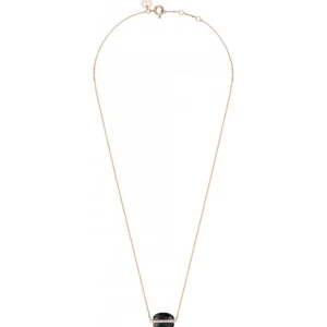 Morganne Bello Collier-COLLIER AURORE ONYX ET DIAMANTS OR ROSE