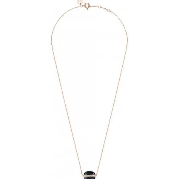 Morganne Bello Collier-COLLIER AURORE ONYX ET DIAMANTS OR ROSE