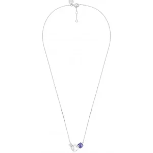 Morganne Bello Collier-COLLIER BOUQUET NACRE BLANCHE ET IOLITE + DIAMANTS OR BLANC
