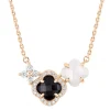 Morganne Bello Collier-COLLIER BOUQUET ONYX & DIAMANTS ET NACRE BLANCHE + DIAMANTS OR ROSE