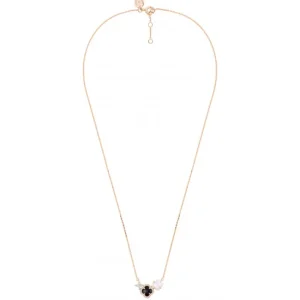 Morganne Bello Collier-COLLIER BOUQUET ONYX & DIAMANTS ET NACRE BLANCHE + DIAMANTS OR ROSE