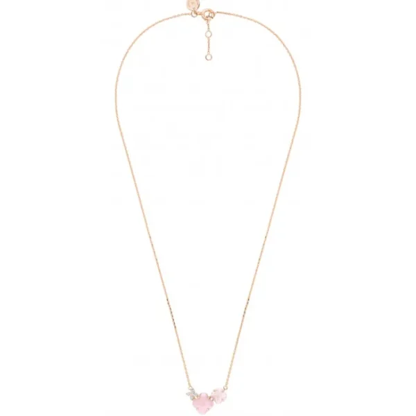 Morganne Bello Collier-COLLIER BOUQUET OPALE ET QUARTZ ROSE + DIAMANTS OR ROSE
