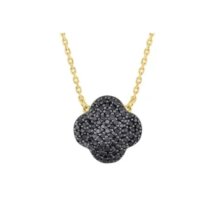 Morganne Bello Collier-COLLIER CHANCE DIAMANTS NOIRS SERTIS OR JAUNE
