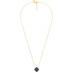 Morganne Bello Collier-COLLIER CHANCE DIAMANTS NOIRS SERTIS OR JAUNE