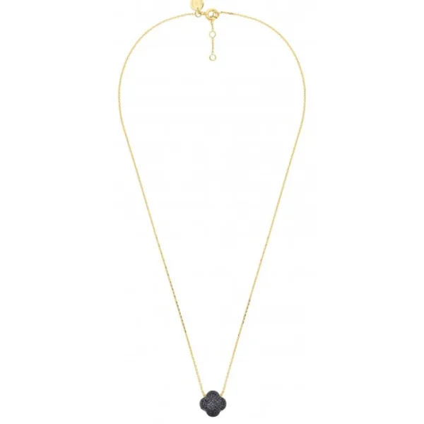 Morganne Bello Collier-COLLIER CHANCE DIAMANTS NOIRS SERTIS OR JAUNE