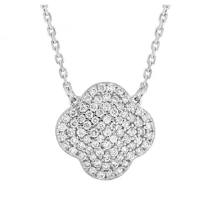 Morganne Bello Collier-COLLIER CHANCE DIAMANTS SERTIS OR BLANC