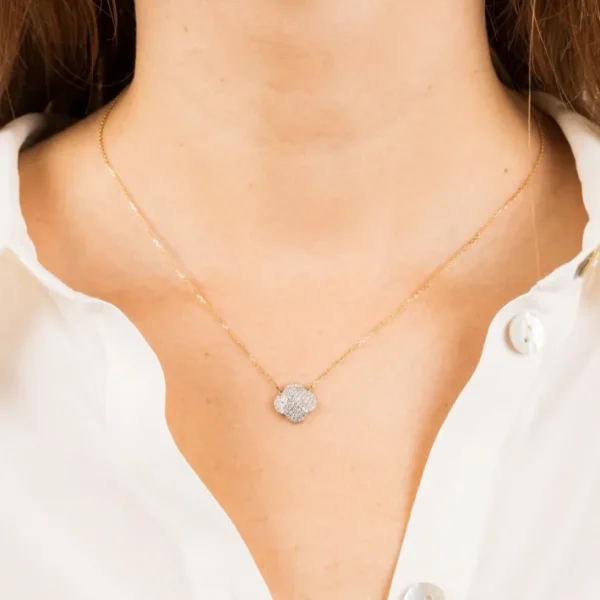 Morganne Bello Collier-COLLIER CHANCE DIAMANTS SERTIS OR JAUNE