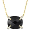 Morganne Bello Collier-COLLIER ONYX COUSSIN + DIAMANTS OR JAUNE