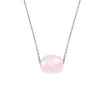Morganne Bello Collier-COLLIER OR BLANC COUSSIN QUARTZ ROSE POUDRE