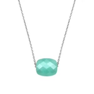 Morganne Bello Collier-COLLIER OR BLANC COUSSIN AMAZONITE