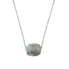 Morganne Bello Collier-COLLIER OR BLANC COUSSIN LABRADORITE