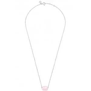 Morganne Bello Collier-COLLIER OR BLANC COUSSIN QUARTZ ROSE POUDRE