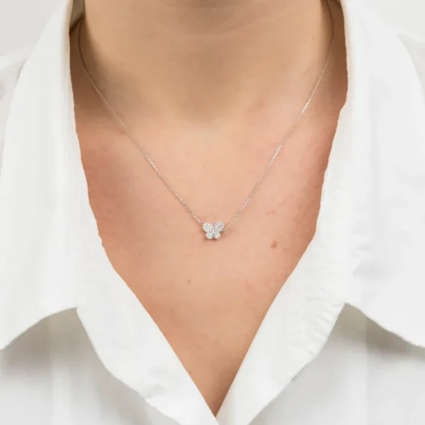 Morganne Bello Collier-COLLIER OR BLANC DIAMANTS