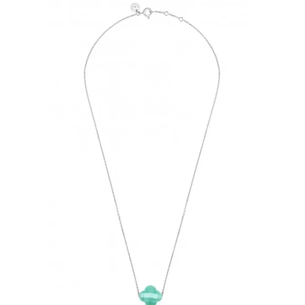 Morganne Bello Collier-COLLIER OR BLANC TREFLE AMAZONITE