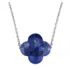 Morganne Bello Collier-COLLIER OR BLANC TREFLE LAPIS LAZULI