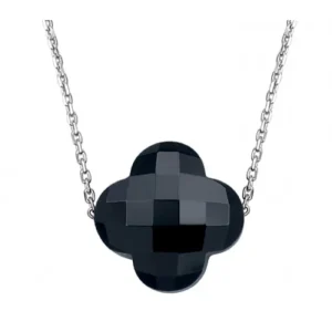 Morganne Bello Collier-COLLIER OR BLANC TREFLE ONYX
