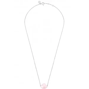 Morganne Bello Collier-COLLIER OR BLANC TREFLE QUARTZ ROSE POUDRE