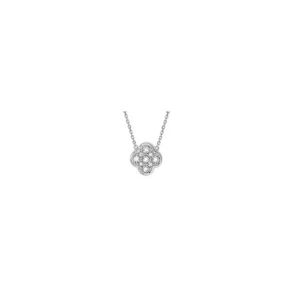 Morganne Bello Collier-COLLIER OR BLANC TRÈFLE DIAMANTS