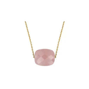 Morganne Bello Collier-COLLIER OR JAUNE COUSSIN QUARTZ GUAVA