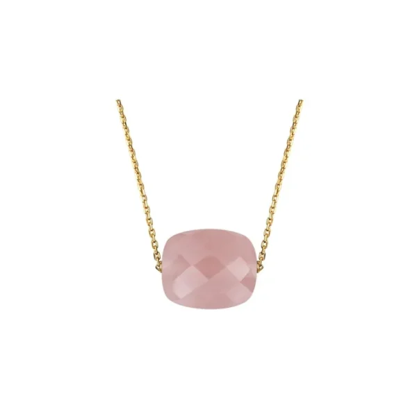 Morganne Bello Collier-COLLIER OR JAUNE COUSSIN QUARTZ GUAVA