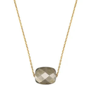 Morganne Bello Collier-COLLIER OR JAUNE COUSSIN PYRITE
