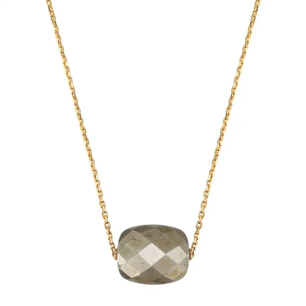 Morganne Bello Collier-COLLIER OR JAUNE COUSSIN PYRITE
