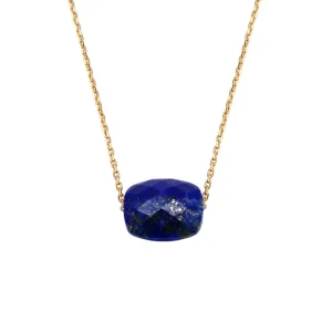 Morganne Bello Collier-COLLIER OR JAUNE COUSSIN LAPIS LAZULI