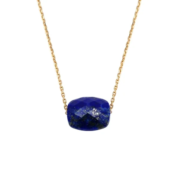 Morganne Bello Collier-COLLIER OR JAUNE COUSSIN LAPIS LAZULI
