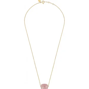 Morganne Bello Collier-COLLIER OR JAUNE COUSSIN QUARTZ GUAVA