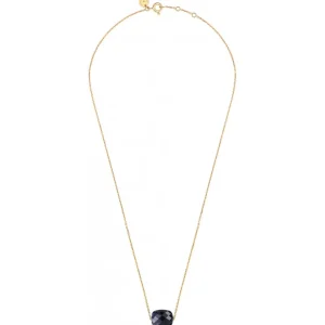 Morganne Bello Collier-COLLIER OR JAUNE COUSSIN PIETERSITE BLEUE