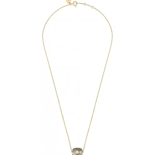 Morganne Bello Collier-COLLIER OR JAUNE COUSSIN PYRITE