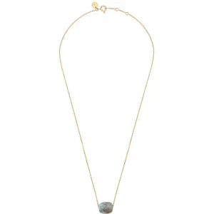 Morganne Bello Collier-COLLIER OR JAUNE COUSSIN LABRADORITE