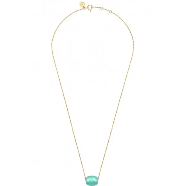 Morganne Bello Collier-COLLIER OR JAUNE COUSSIN AMAZONITE