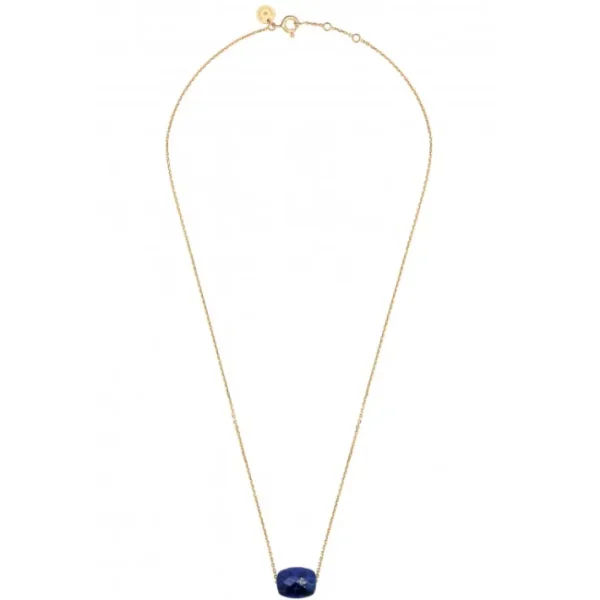 Morganne Bello Collier-COLLIER OR JAUNE COUSSIN LAPIS LAZULI