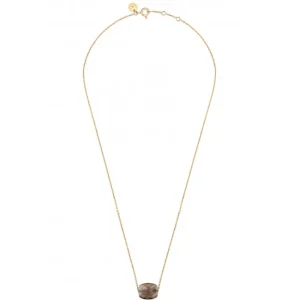 Morganne Bello Collier-COLLIER OR JAUNE COUSSIN QUARTZ FUME
