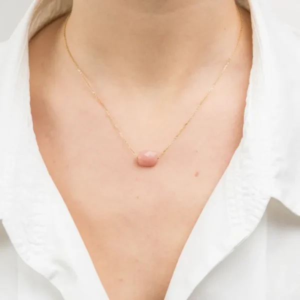 Morganne Bello Collier-COLLIER OR JAUNE COUSSIN QUARTZ GUAVA