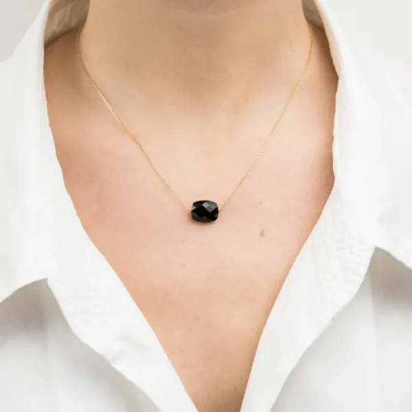 Morganne Bello Collier-COLLIER OR JAUNE COUSSIN ONYX