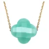 Morganne Bello Collier-COLLIER OR JAUNE TREFLE AMAZONITE