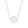 Morganne Bello Collier-COLLIER OR JAUNE TREFLE AGATE BLANCHE