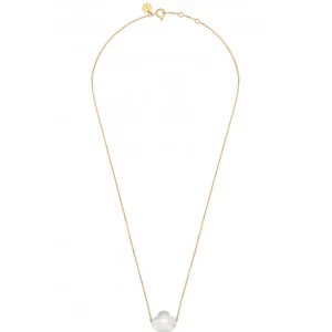 Morganne Bello Collier-COLLIER OR JAUNE TREFLE AGATE BLANCHE