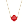Morganne Bello Collier-COLLIER OR JAUNE TREFLE CORNALINE