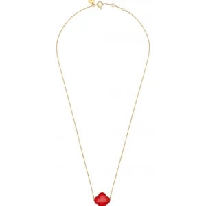 Morganne Bello Collier-COLLIER OR JAUNE TREFLE CORNALINE