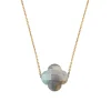 Morganne Bello Collier-COLLIER OR JAUNE TREFLE LABRADORITE