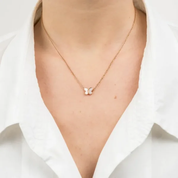 Morganne Bello Collier-COLLIER PM ROSE NACRE ROSE