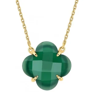 Morganne Bello Collier-COLLIER VICTORIA AGATE VERTE OR JAUNE