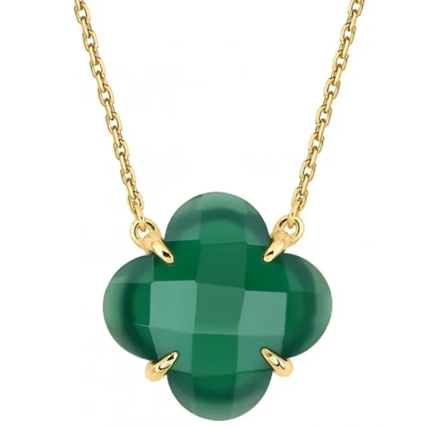 Morganne Bello Collier-COLLIER VICTORIA AGATE VERTE OR JAUNE