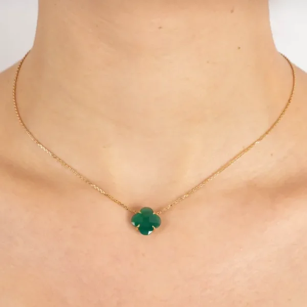 Morganne Bello Collier-COLLIER VICTORIA AGATE VERTE OR JAUNE