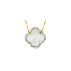 Morganne Bello Collier-COLLIER VICTORIA DIAMANTS NACRE BLANCHE + DIAMANTS OR JAUNE