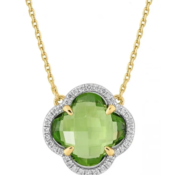 Morganne Bello Collier-COLLIER VICTORIA DIAMANTS PERIDOT + DIAMANTS OR JAUNE